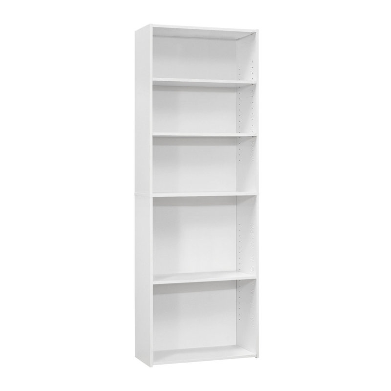 Bookshelf, Bookcase, 6 Tier, 72"H, Office, Bedroom, Laminate, Transitional (Bookshelf), White
