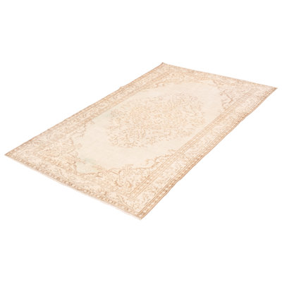 Tapis ivoire en laine noué à la main de conception unique 2000 pi 5 pi 4 po x 9 pi 3 po Danuel