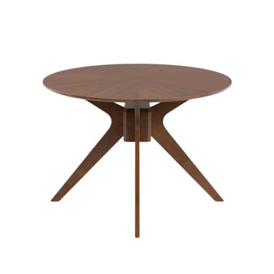Oval Wooden Dining Table In Walnut Finish by George Oliver