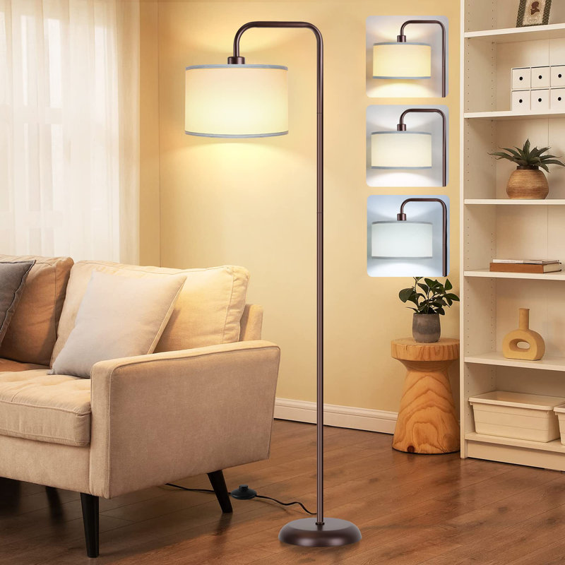Lampe DEL sur pied 64 "pour le salon, Brun