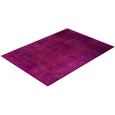 Overdyed Hand-Knotted Wool Modern-Contemporary Purple Area Rug 10' 2" x 13' 10"