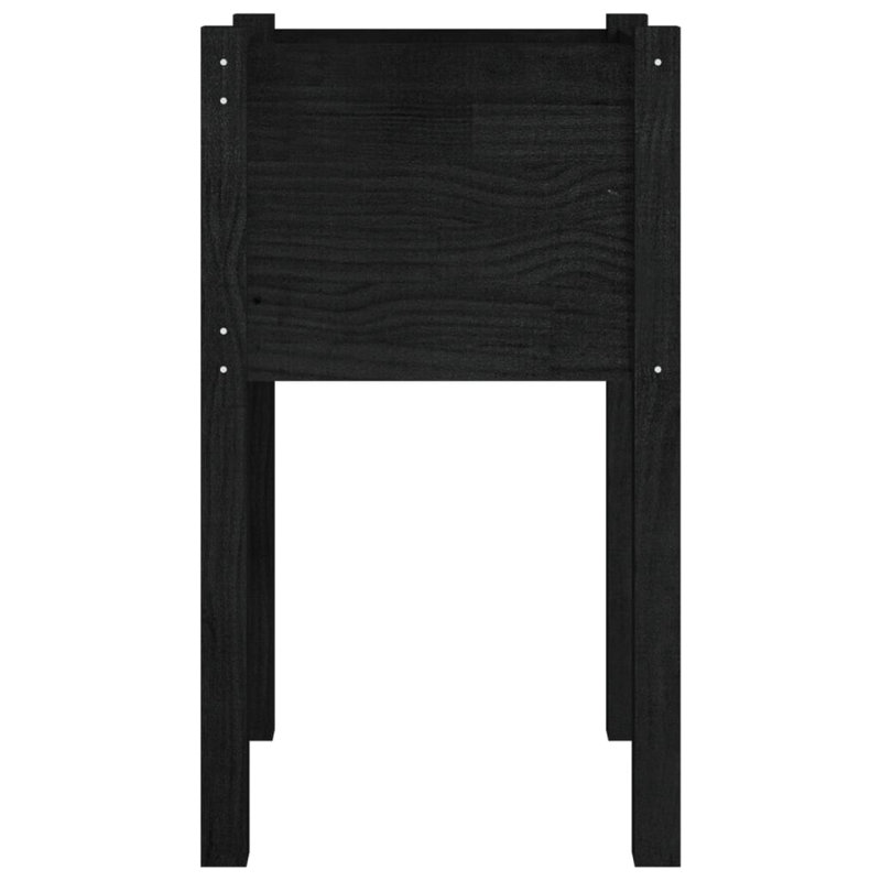 Najya Wood Pot Planter, Black, 27.6" H x 15.7" W x 15.7" D