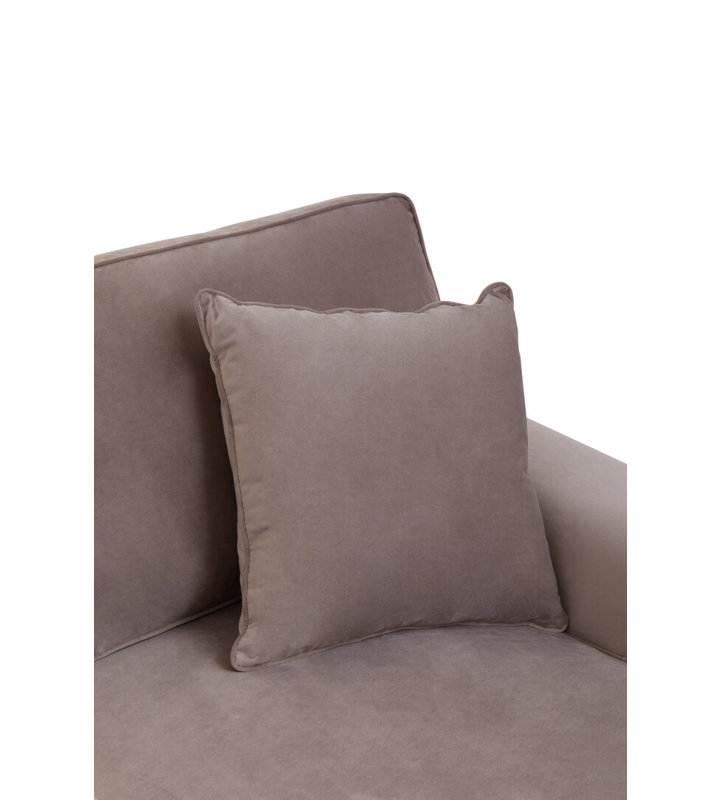 4 Seater Velvet Sofa & Chaise, Brown