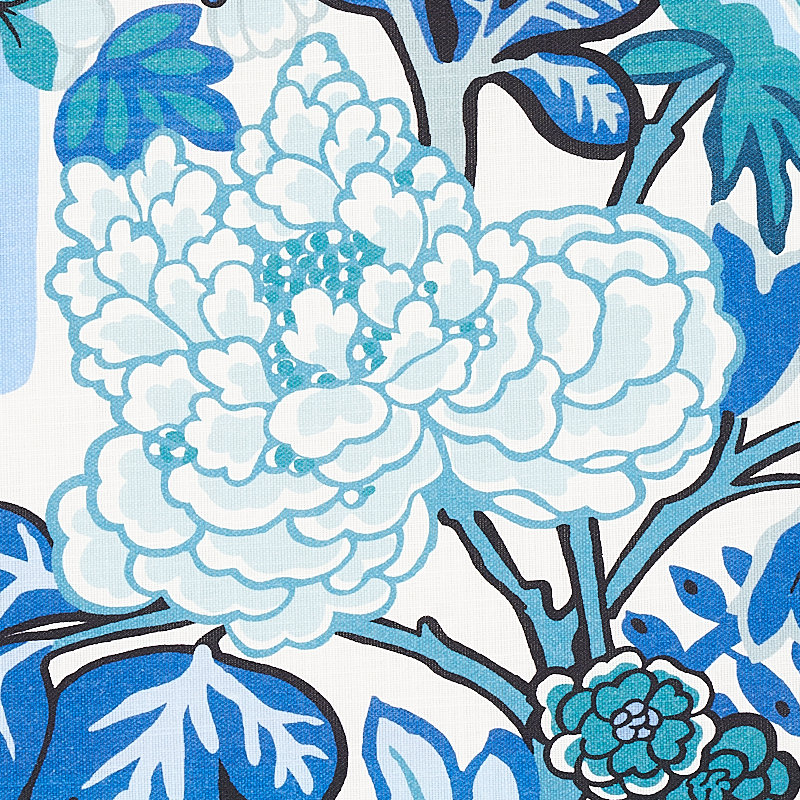 Chiang Mai Indoor/Outdoor Fabric, China Blue