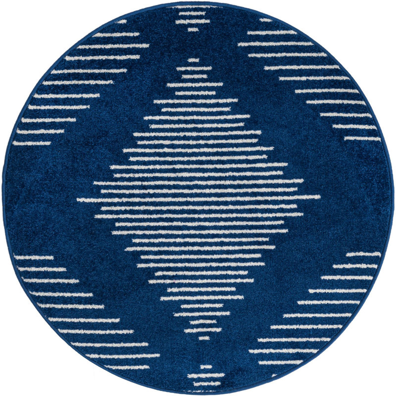 Geometric Indoor Rug, Round 3'3"