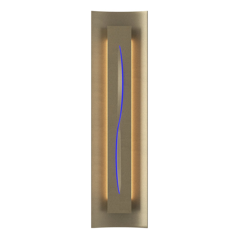 Gallery Dimmable Flush Mount Scone, Blue, Soft Gold, 4.3" W x 24.5" H x 3.3" D