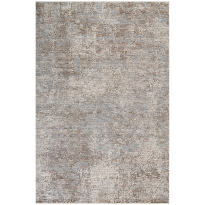 Tapis turc gris à motif abstrait moderne 2 pi x 3 pi avec bordure Sealy