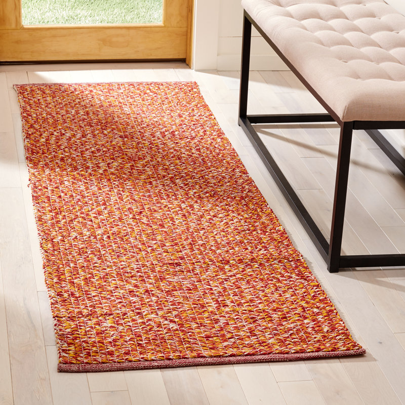 Figuig Hand Woven Cotton Abstract Rug, Runner 2'3" x 7'
