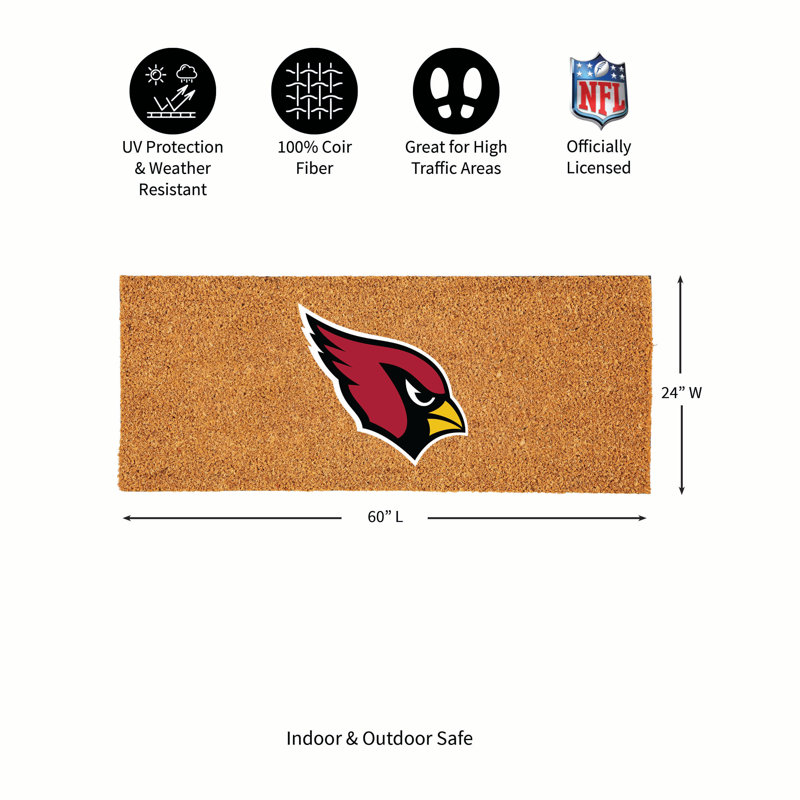 Très grand tapis couleur coco Arizona Cardinals, 60 po x 24 po