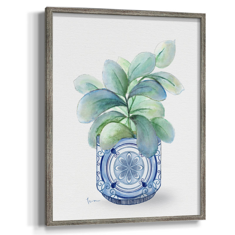 «Plant Chinoiserie II», reproduction encadrée - bois massif 49371, H 11 po x l 9 po