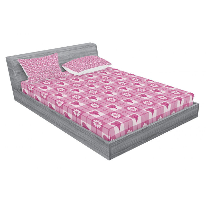 Ensemble de draps en cœurs pour enfants, Ensemble de draps pour lit double avec un drap-hou