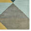 Tapis jaune / gris / orange en laine touffeté à la main-571343273