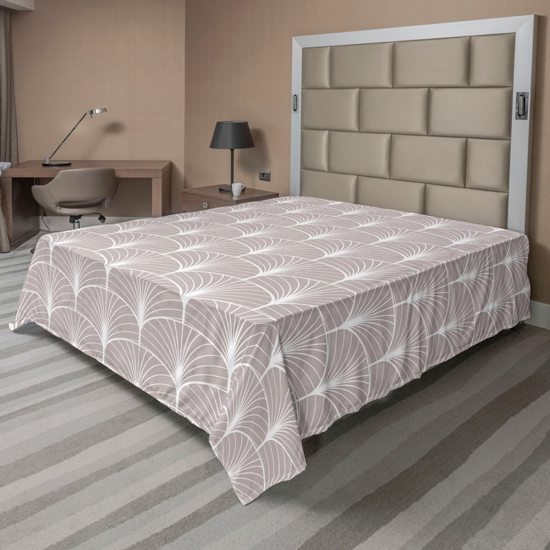 Polyester Floral Flat Sheet, Cinnamon/Blush, California King Flat Sheet