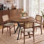 Table de salle à manger ronde de 107 cm de diamètre avec tablette de rangement et piètement en métal pour 4 personnes.-1111857619-1113032980