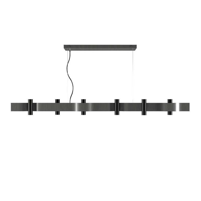 Luminaire suspendu Flow Accord, Gris plomb organique, H 5,31 po x l 47,24 po x P 4,33 po, 12