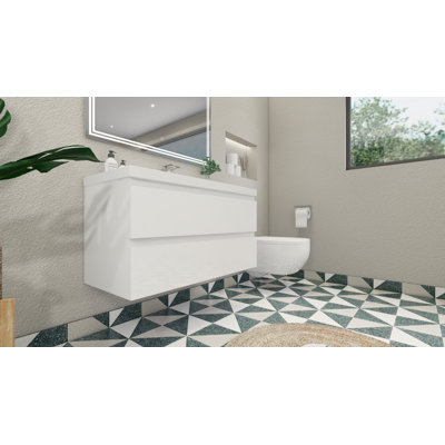 Mableton Single Bathroom Vanity with Wood, Acrylic Top