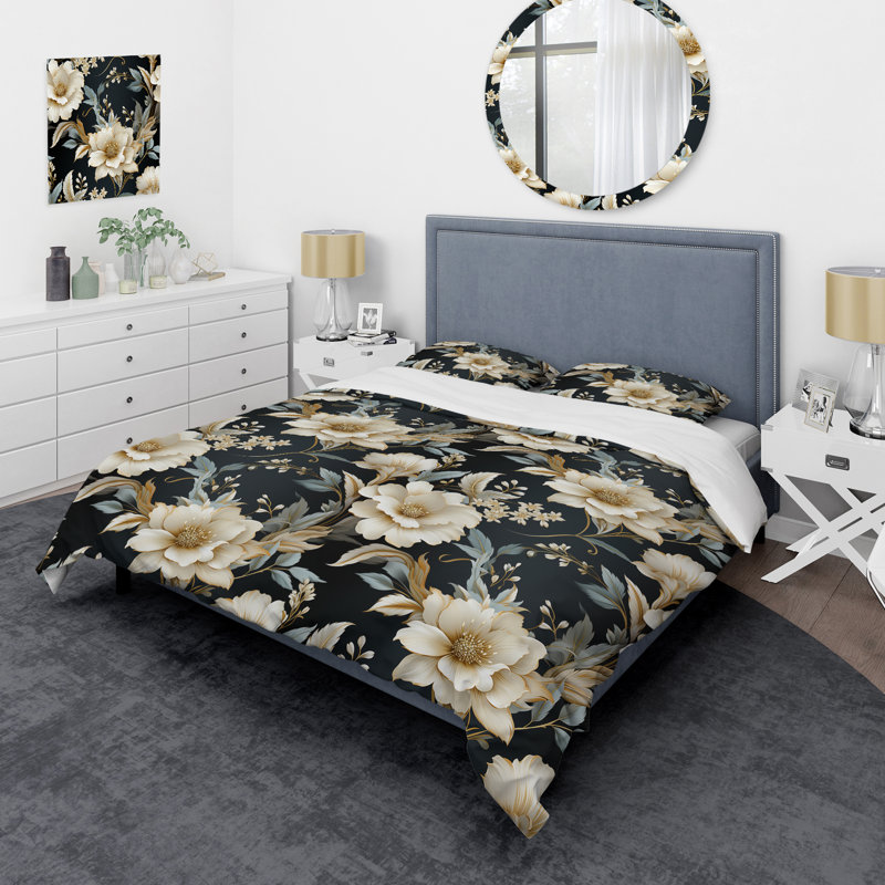 Literie à motifs contemporains motif victorien II, Housse de couette simple + 1 taie décorative stan