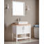 Ensemble de meuble-lavabo 32 po avec lavabo, meuble-lavabo simple avec portes et tablette ouverte, petit meuble-lavabo en bois massif avec lavabo