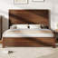 Base de lit en bois massif 51,2 po, lit plateforme rustique avec tête de lit épissée-1336817106-1336817116