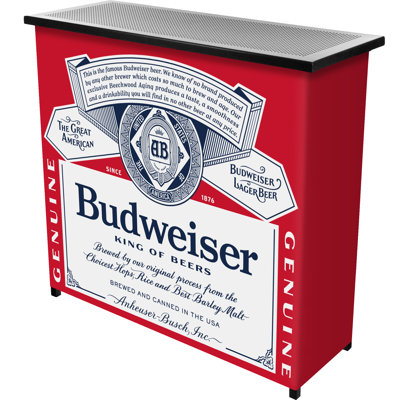 Budweiser Label Design 2-Shelf Portable Bar