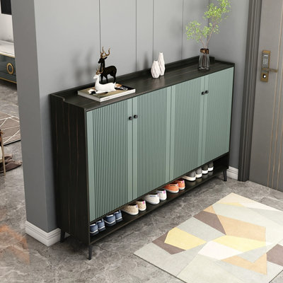 Black + Green Manufactured wood Shoe Storage