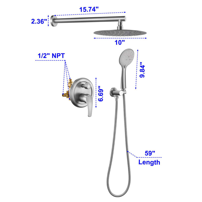All-In-One Kit with Rough in-Valve, Brushed Nickel
