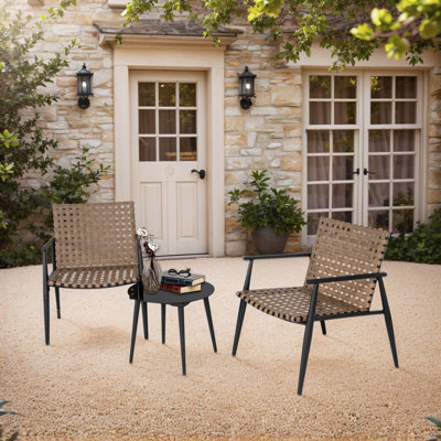 2 - Person Pe Rattan Patio Conversation Set