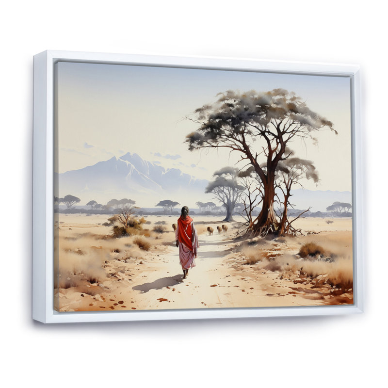 Art africain sur toile, reproduction de portrait nomade - African Nomadic Wanderer I, H 24 po x l 32 po x P 1 po