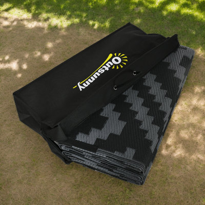 Reversible Waterproof Outdoor Rug - Portable RV Camping Mat With Carry Bag