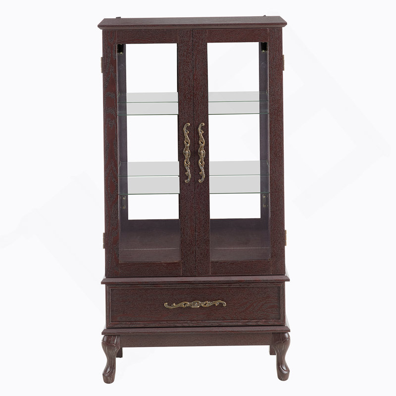 Armoire vitrée avec porte vitrée Curio, Cerisier