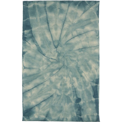 Tapis oriental foncé sarcelle 5X8