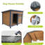 Grande niche pour chien en bois massif 45 po, toit en plastique PVC imperméable, portes en bois respirantes