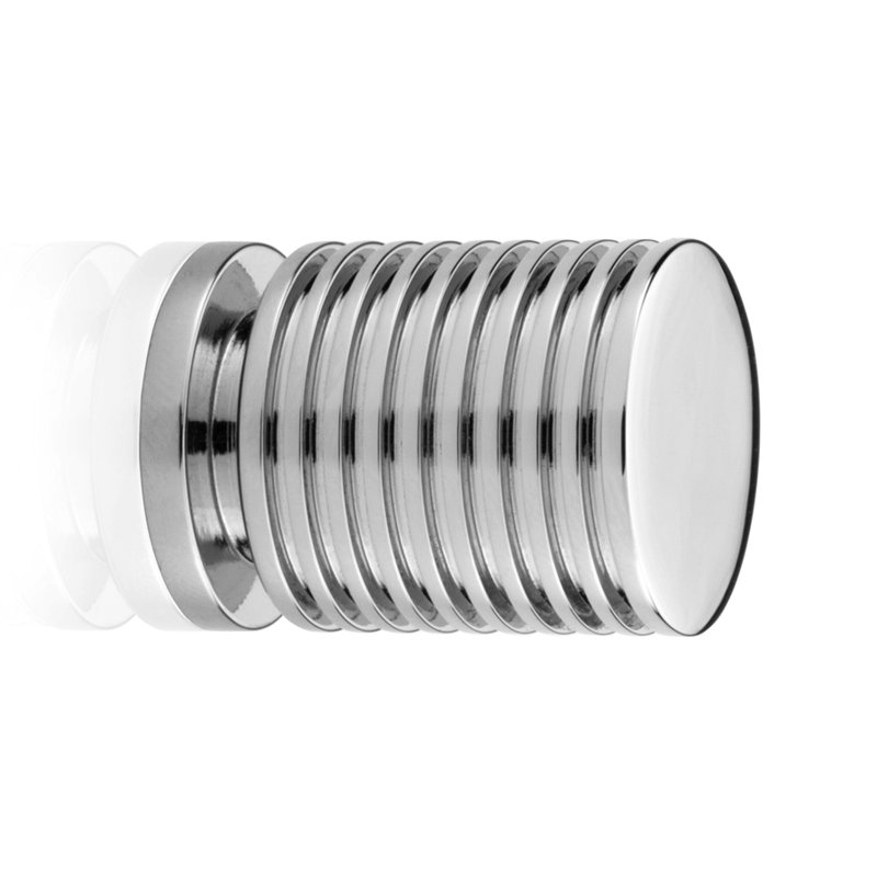 Poignée cylindrique de diamètre 3/4 po Marina, Chrome brillant, H 1,26 po x l 1,25 po x P 1,25 po