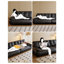 Canapé modulaire moderne en cuir véritable noir-1083371631