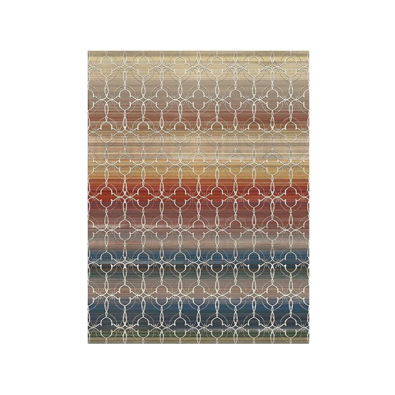 Tapis tissé multicolore à motif géométrique blanc, Tapis de couloir 3 pi 9,81 po x 9 pi 10,11 po