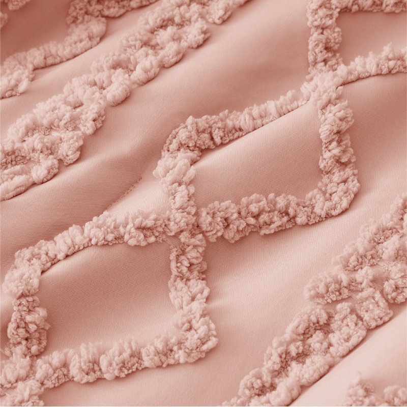 Ensemble d'édredon en microfibre toutes saisons, Édredon pour très grand lit + 2 taies décorativ, Pink