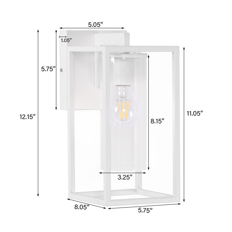 Lanterne murale d'extérieur Tiernan, Blanc, H 12,15 po x l 5,75 po x P 8,05