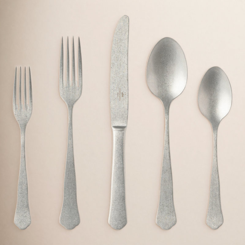 Prado 5 - Piece Stainless Steel Flatware Set - Service for 1, Silver