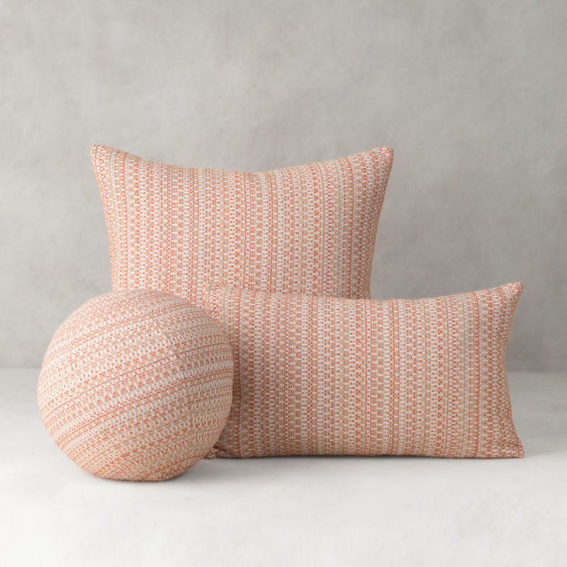 Kaleidoscope Indigo Orb Woven Accent Pillow Cover & Insert, Orange