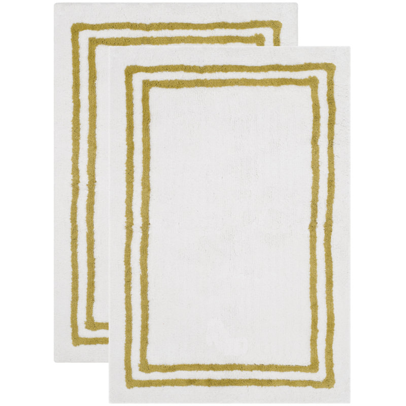 Tapis en coton touffeté à la main Amatista Bath, Vert foncé