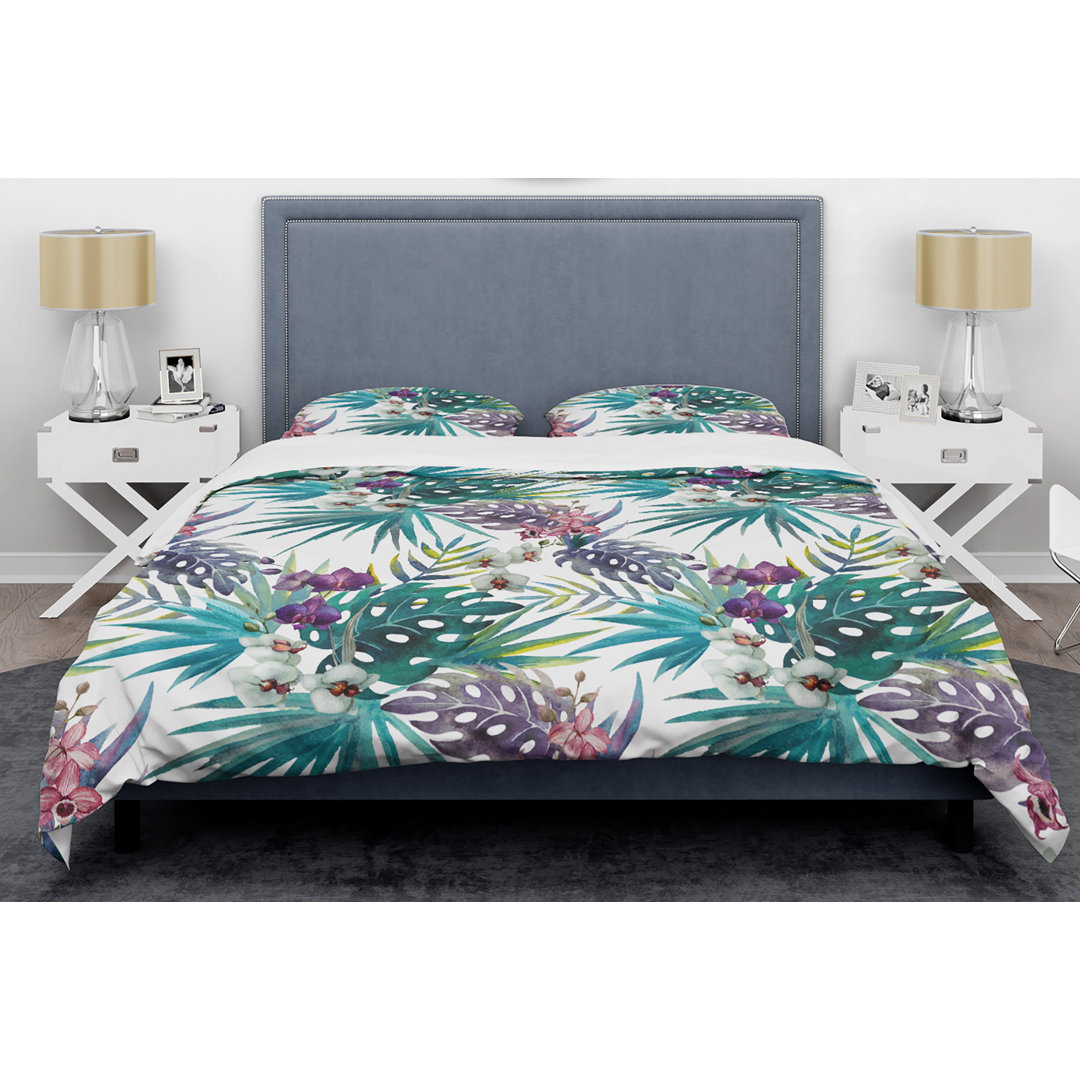 Retro Botanical I Mid-Century Duvet Cover Set Design Art 