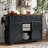 Farmhouse Kitchen Island With Power Outlet, Sliding Barn Doors, Drop Leaf, And Spice Rack On Wheels For Efficient Storage And Mobility