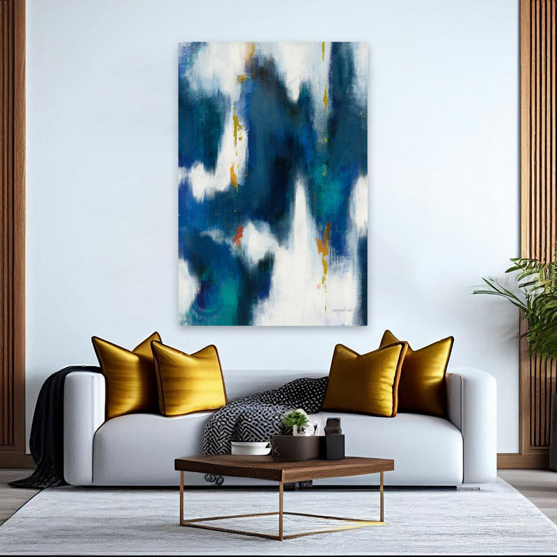 Art abstrait abstrait et bleu II, H 60 po x l 40 po