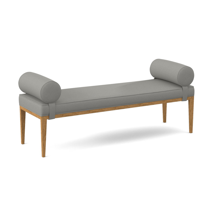 Brooklyn Upholstered Bench, Amber, Fizz Ivory 100% Polyester