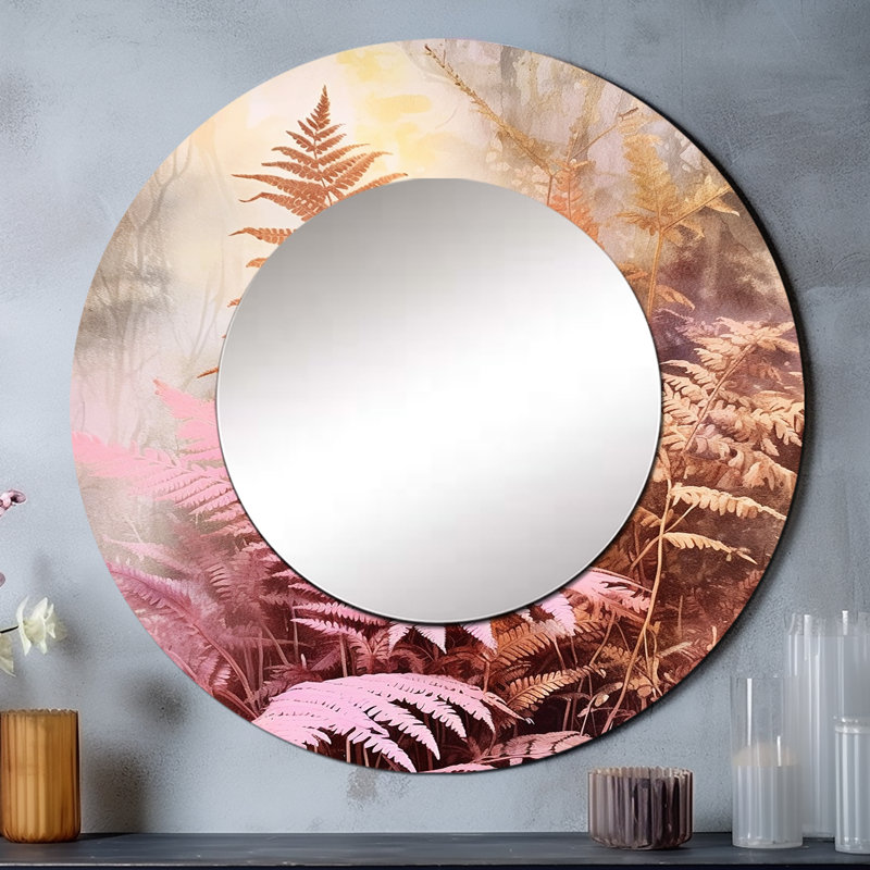 Décoration murale Sharalee - Miroir rond floral, 29 po x 29 po