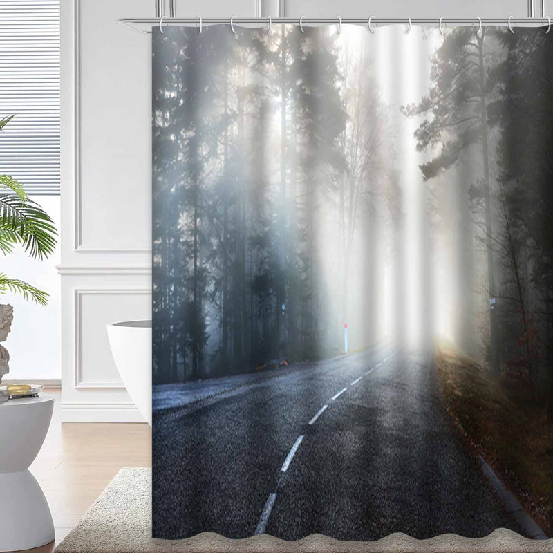 Rideau de douche foncé avec 12 crochets, L 72 po x l 78 po
