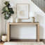 Console moderne en bois massif Jearline avec texture brossée | Mince profondeur, utilisation multifonctionnelle-1107495118-1099001720