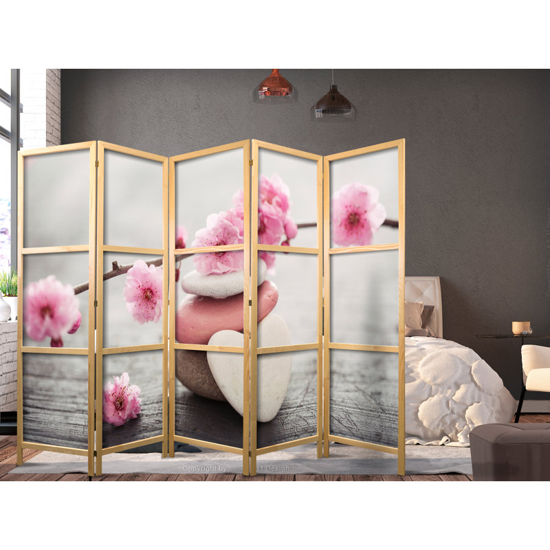 Panel Solid Wood Folding Room Divider, 5, 171" H x 225" W x 1.2 D"