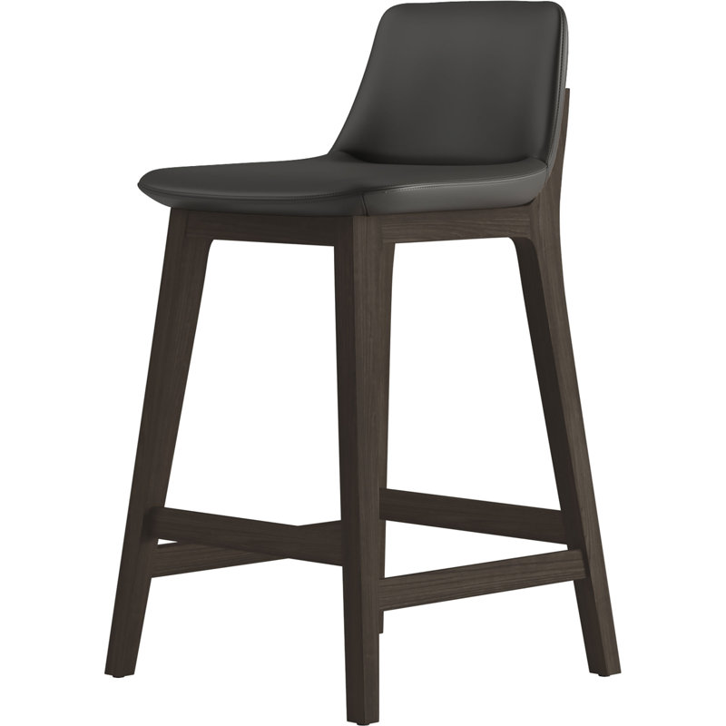 Mercer Barstool, Counter Stool (25" Seat Height), Graphite Eco Leather