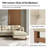 Amando 101"W Mid-Century L-Shape Genuine Leather Reversible Modular Sectional Sofa-2010619757